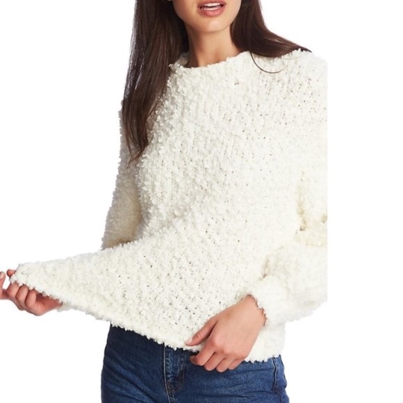 1.state Mock-Neck Poodle-Textured Sweater - Picture 1 of 6